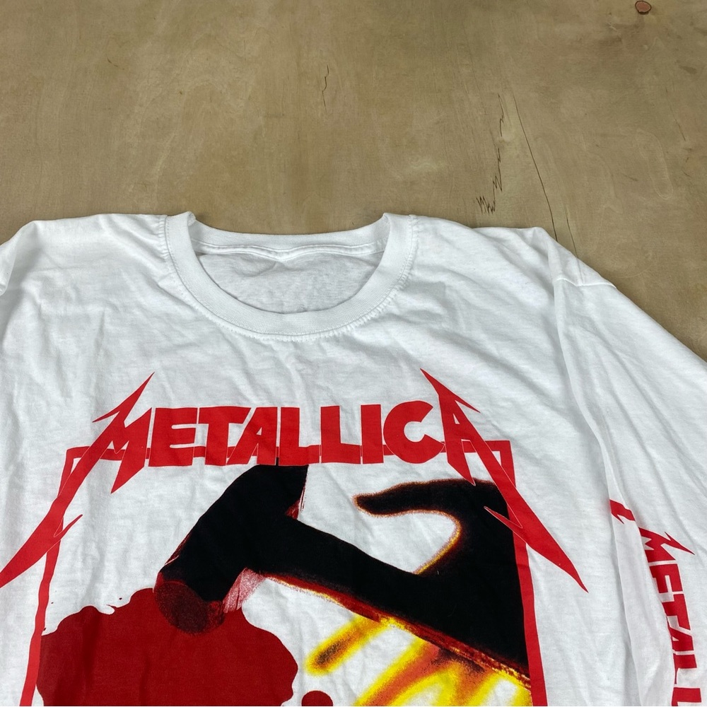 Metallica Kill ‘Em Bang That Head Tour Men’s XL White T-Shirt Long Sleeve Giant - Picture 3 of 4
